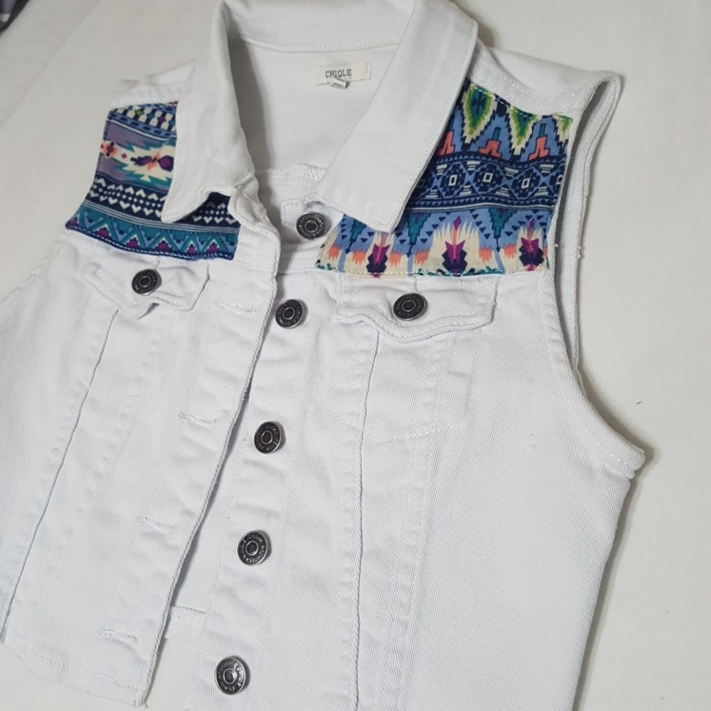 Cropped Denim Vest